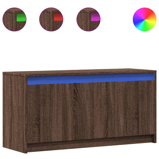 TV-Schrank mit LED-Beleuchtung Braun Eichen-Optik 100x34x50 cm