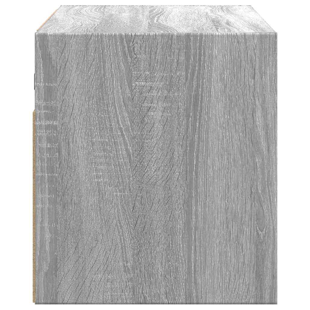 TV-Wandschrank mit LED-Beleuchtung Grau Sonoma 80x31x35 cm