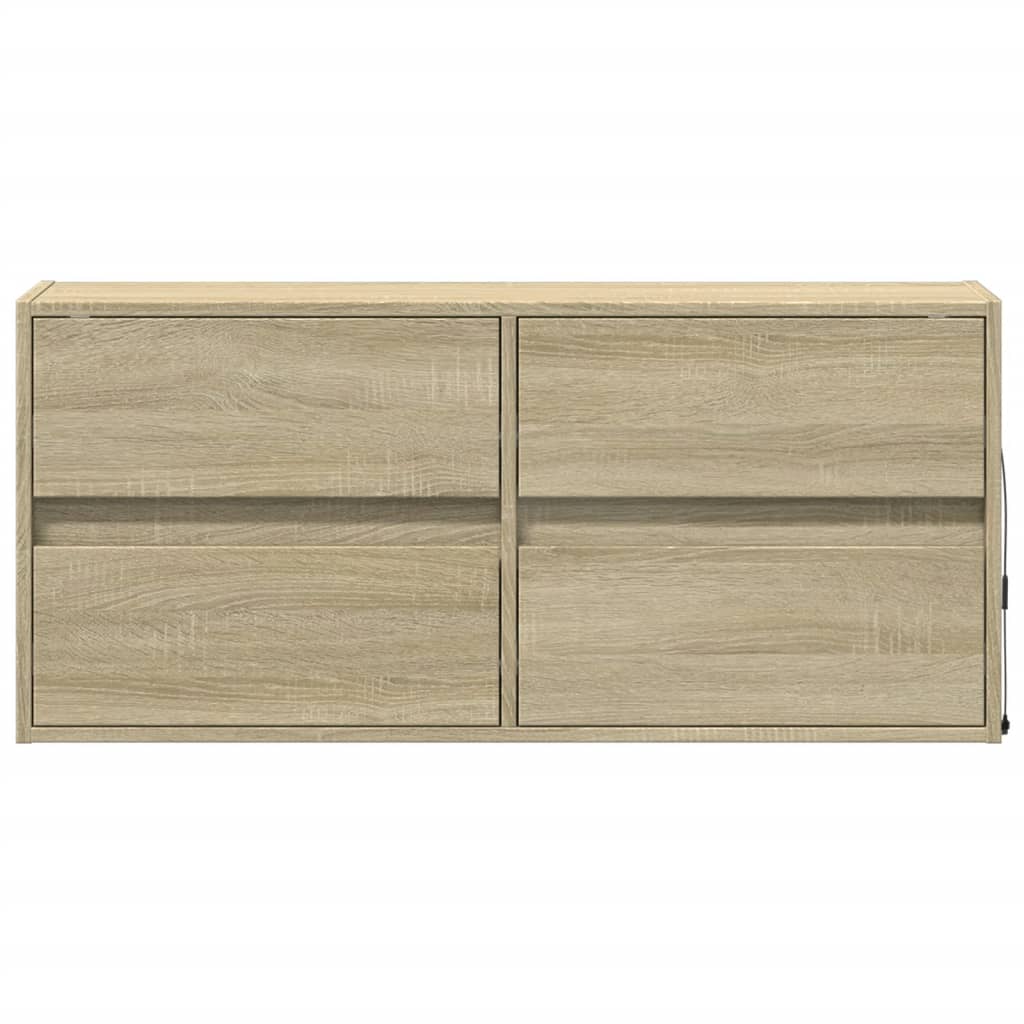 TV-Wandschrank mit LED-Beleuchtung Sonoma-Eiche 100x31x45 cm