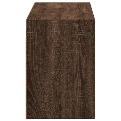 TV vægskab LED belysning brun eg look 130x31x45 cm
