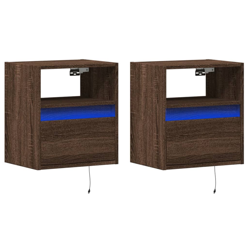 TV-Wandschränke LED-Beleuchtung 2 Stk. Eichen-Optik 41x31x45 cm