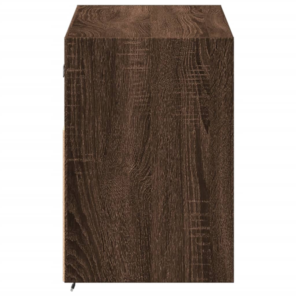TV vægskab LED belysning brun eg look 100x31x45 cm