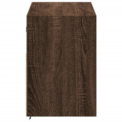 TV vægskab LED belysning brun eg look 100x31x45 cm