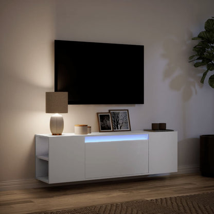 TV-Wandschrank mit LED-Beleuchtung Weiß 135x31x39,5 cm