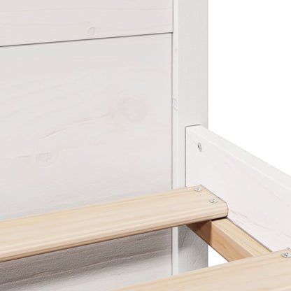 Bettgestell mit Kopfteil ohne Matratze Weiß 90x190 cm