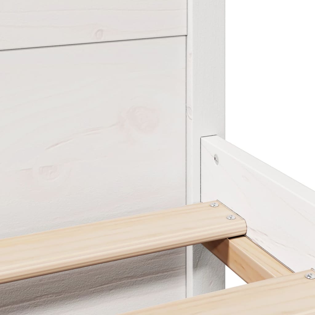 Bettgestell mit Kopfteil ohne Matratze Weiß 135x190 cm