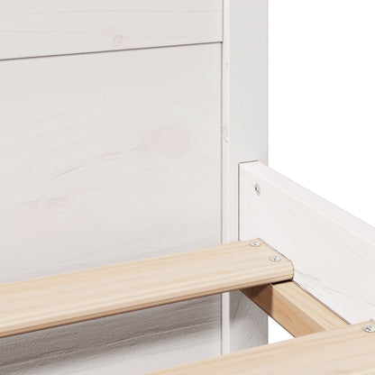 Bettgestell mit Kopfteil ohne Matratze Weiß 140x190 cm