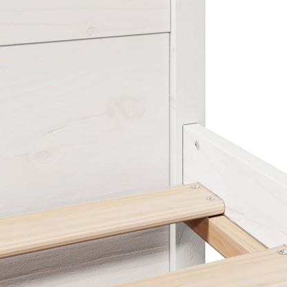 Bettgestell mit Kopfteil ohne Matratze Weiß 150x200 cm