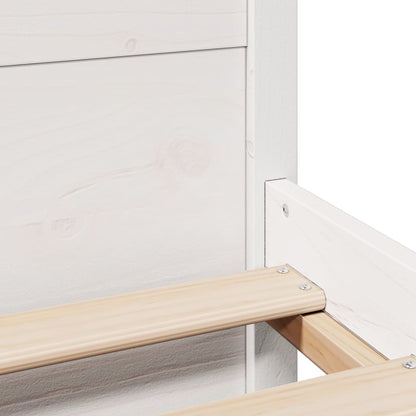 Bettgestell mit Kopfteil ohne Matratze Weiß 180x200 cm