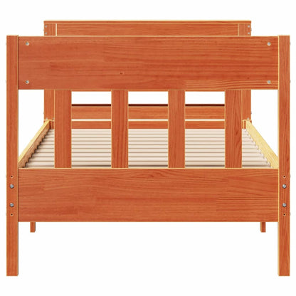 Massivholzbett ohne Matratze Wachsbraun 75x190 cm Kiefernholz