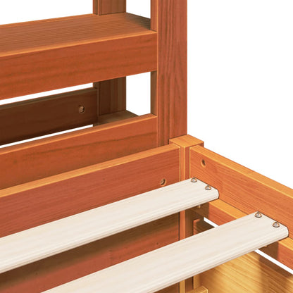 Massivholzbett ohne Matratze Wachsbraun 135x190 cm Kiefernholz