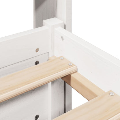 Bettgestell mit Kopfteil ohne Matratze Weiß 140x190 cm