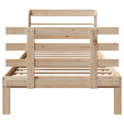 Bettgestell mit Kopfteil ohne Matratze 75x190 cm