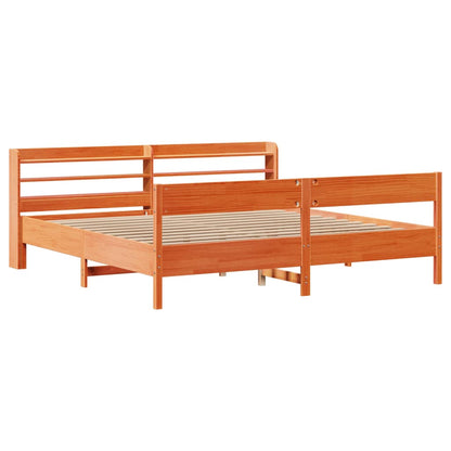 Massivholzbett ohne Matratze Wachsbraun 180x200 Kiefernholz