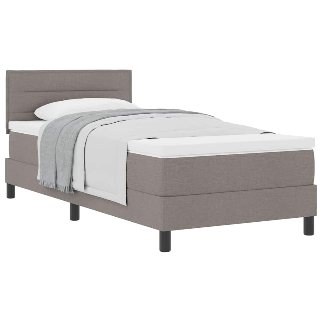 Boxspringbett mit Matratze mit Matratze Taupe 80 x 200 cm Stoff