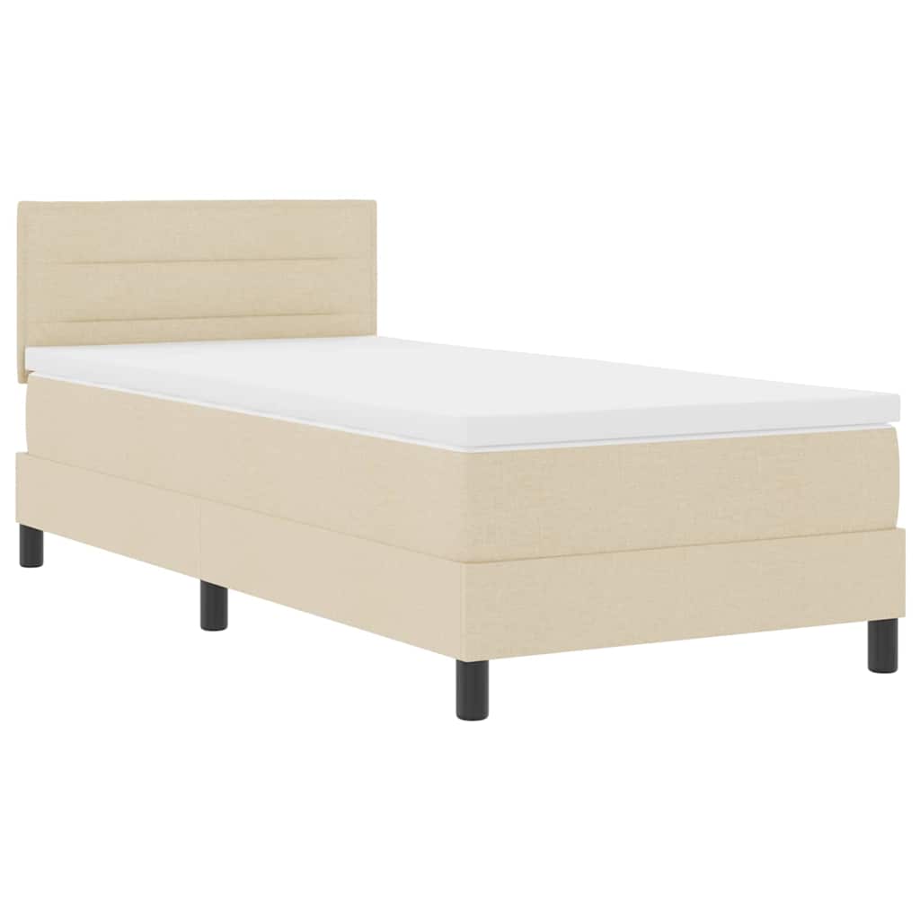 Boxspringbett mit Matratze mit Matratze Creme 80 x 200 cm Stoff