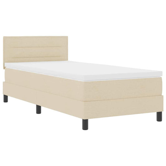 Boxspringbett mit Matratze mit Matratze Creme 80 x 200 cm Stoff
