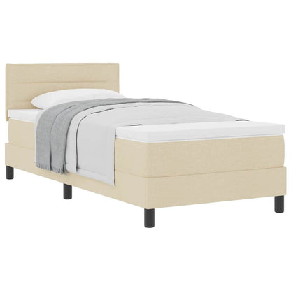 Boxspringbett mit Matratze mit Matratze Creme 80 x 200 cm Stoff