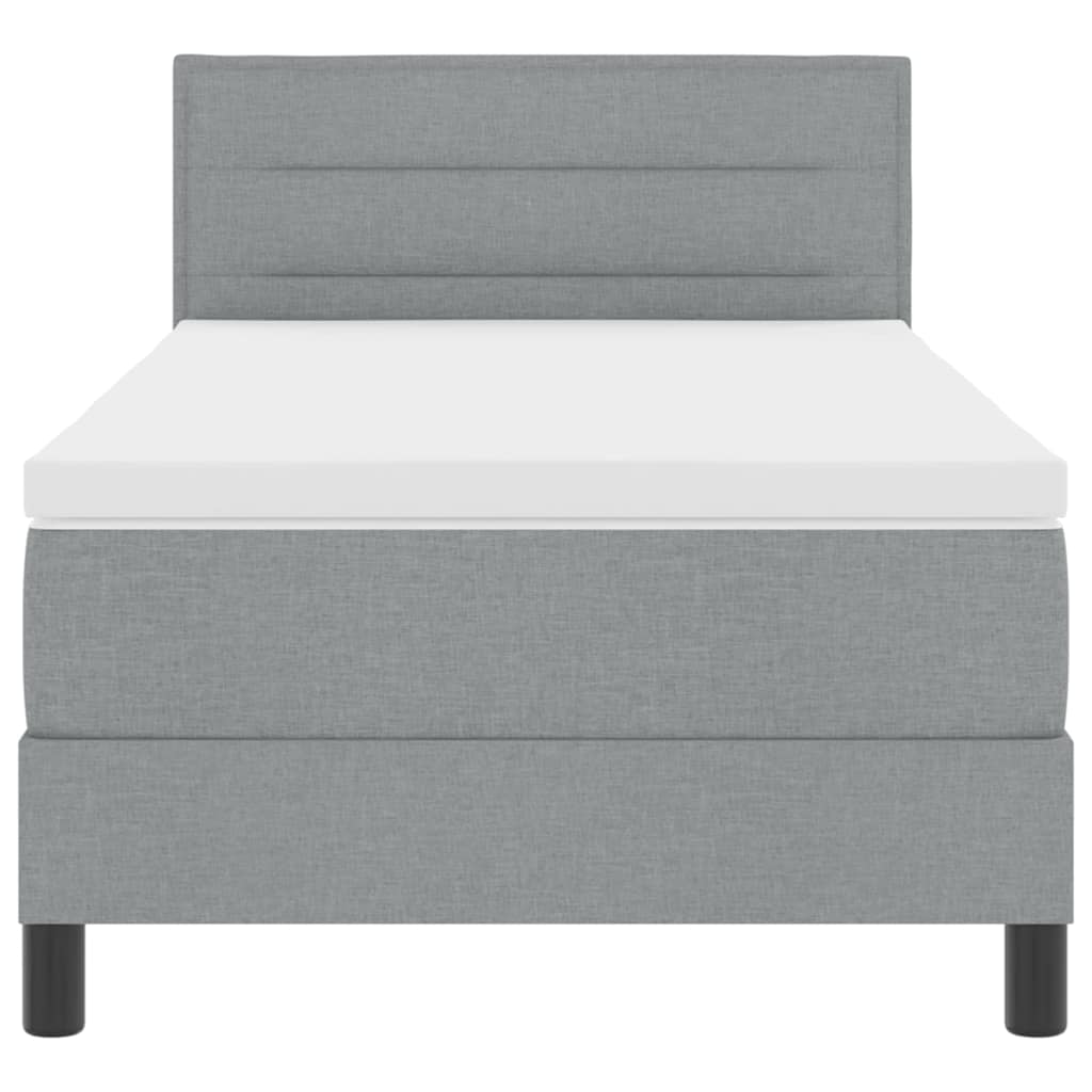 Boxspringbett mit Matratze Hellgrau 90 x 190 cm Stoff