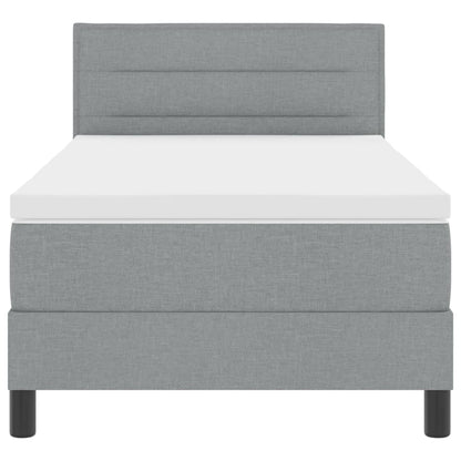 Boxspringbett mit Matratze Hellgrau 90 x 190 cm Stoff