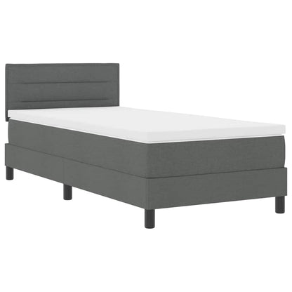 Boxspringbett mit Matratze Dunkelgrau 90 x 200 cm Stoff