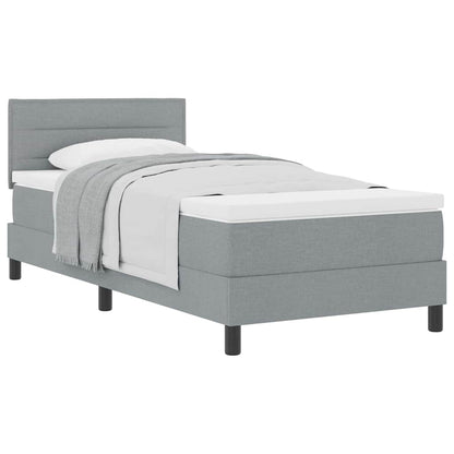 Boxspringbett mit Matratze Hellgrau 100 x 200 cm Stoff