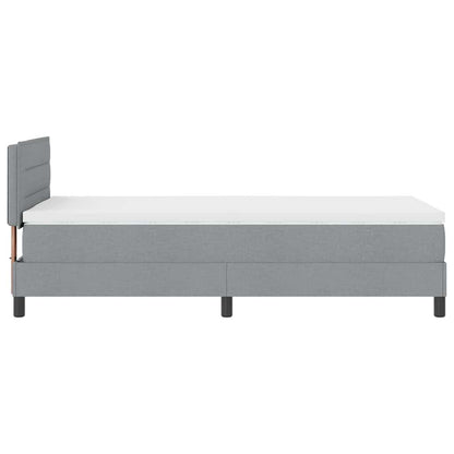 Boxspringbett mit Matratze Hellgrau 100 x 200 cm Stoff