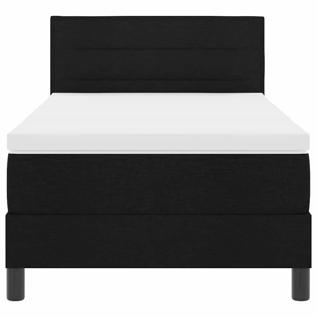 Boxspringbett mit Matratze Schwarz 100 x 200 cm Stoff