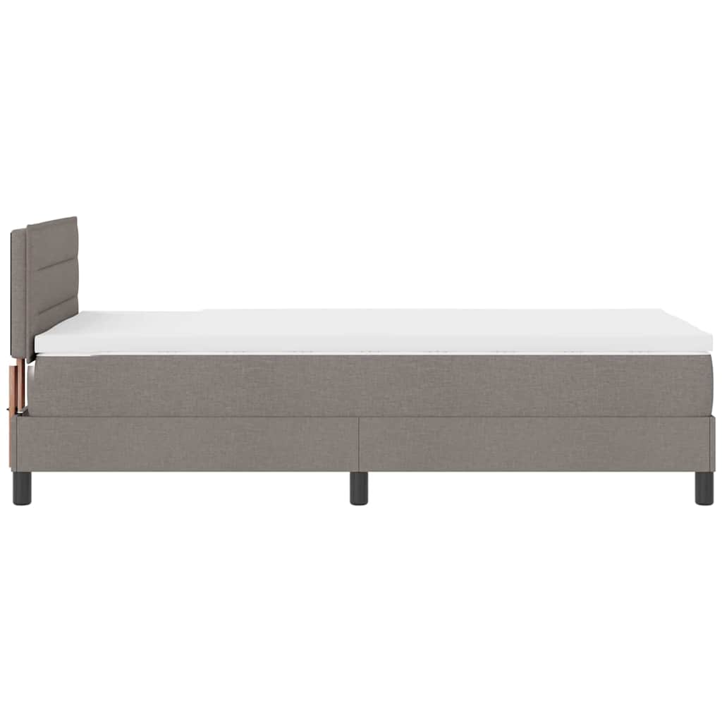 Boxspringbett mit Matratze Taupe 100 x 200 cm Stoff