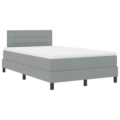 Boxspringbett mit Matratze Hellgrau 120 x 190 cm Stoff
