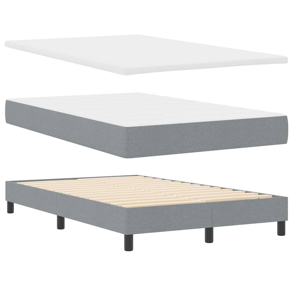 Boxspringbett mit Matratze Hellgrau 120 x 190 cm Stoff