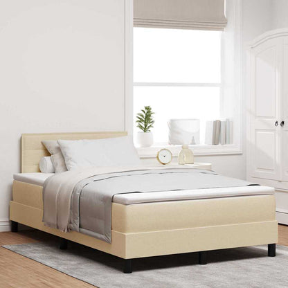 Boxspringbett mit Matratze Creme 120 x 190 cm Stoff
