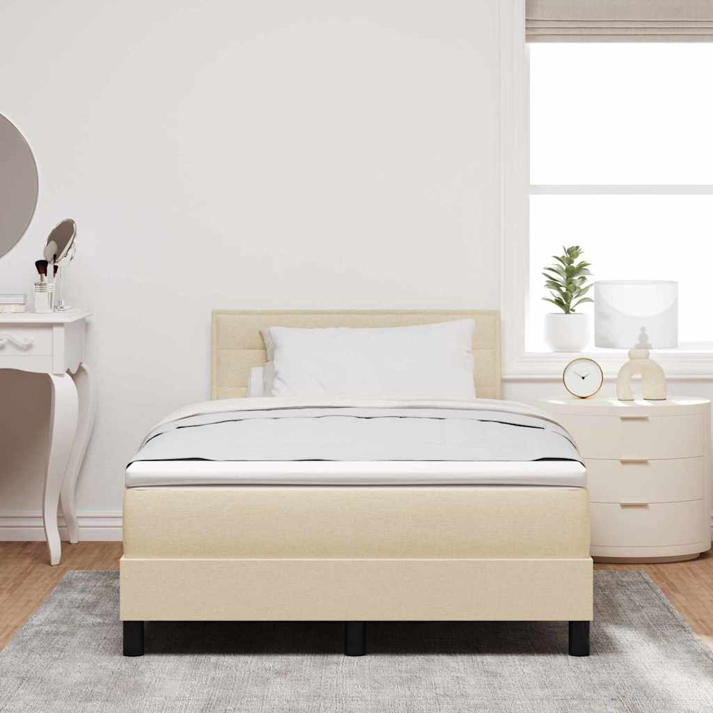 Boxspringbett mit Matratze Creme 120 x 190 cm Stoff