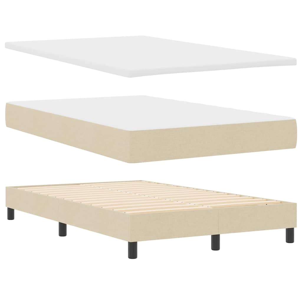 Boxspringbett mit Matratze Creme 120 x 190 cm Stoff