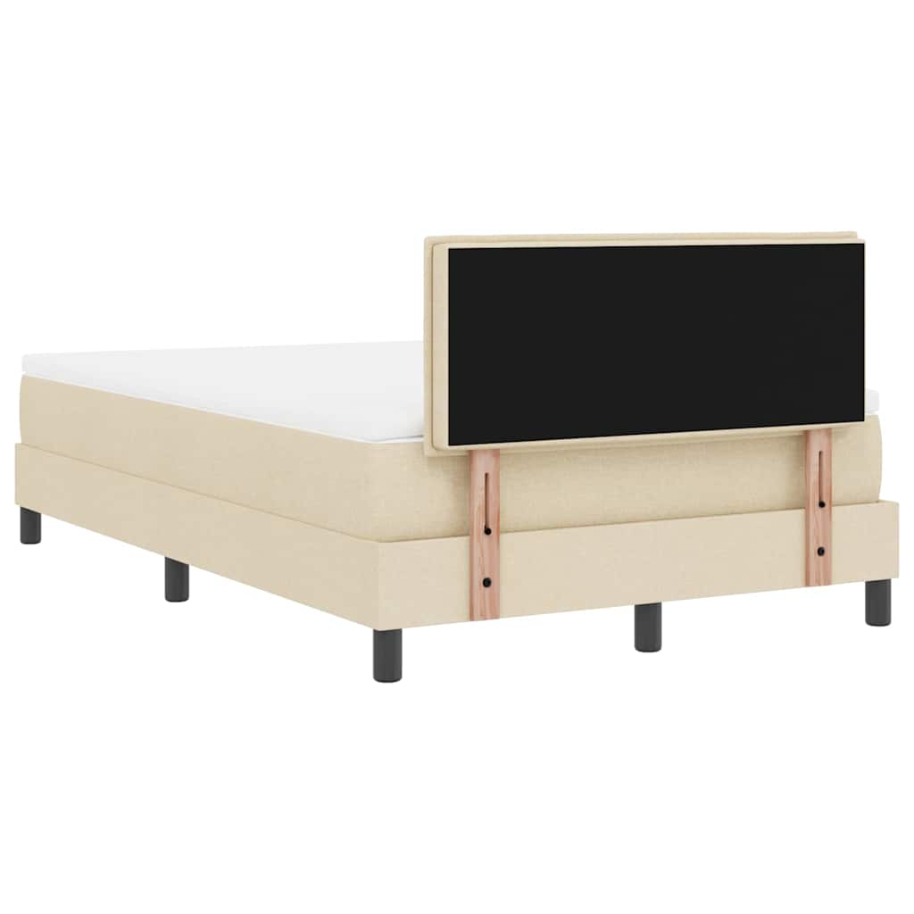 Boxspringbett mit Matratze Creme 120 x 190 cm Stoff