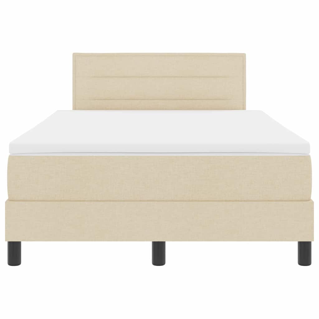 Boxspringbett mit Matratze Creme 120 x 190 cm Stoff
