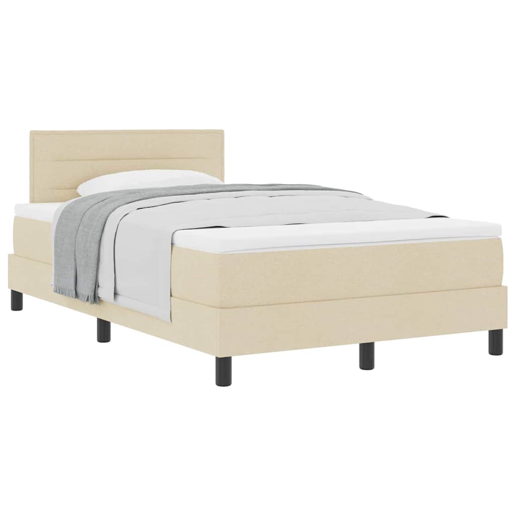Boxspringbett mit Matratze Creme 120 x 190 cm Stoff