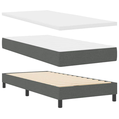 Boxspringbett mit Matratze Dunkelgrau 120 x 200 cm Stoff