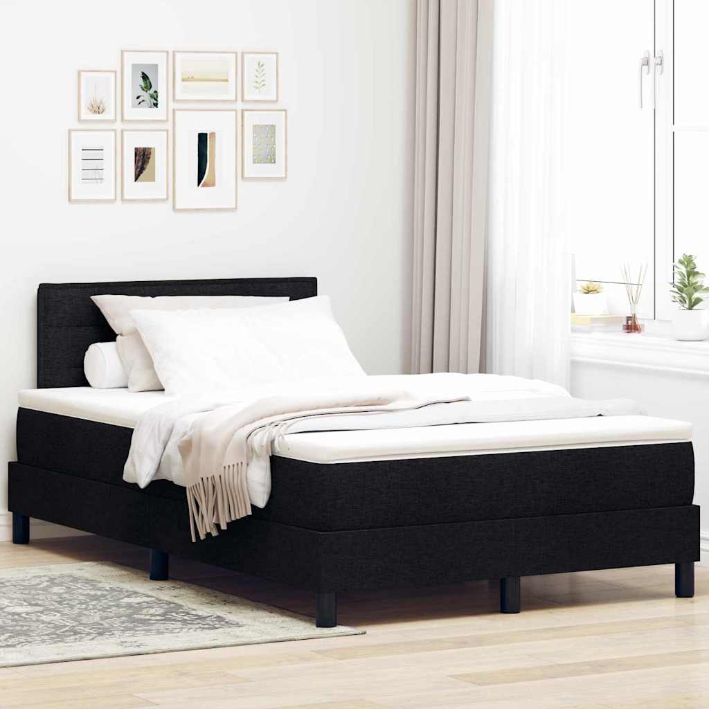 Boxspringbett mit Matratze Schwarz 120 x 200 cm Stoff