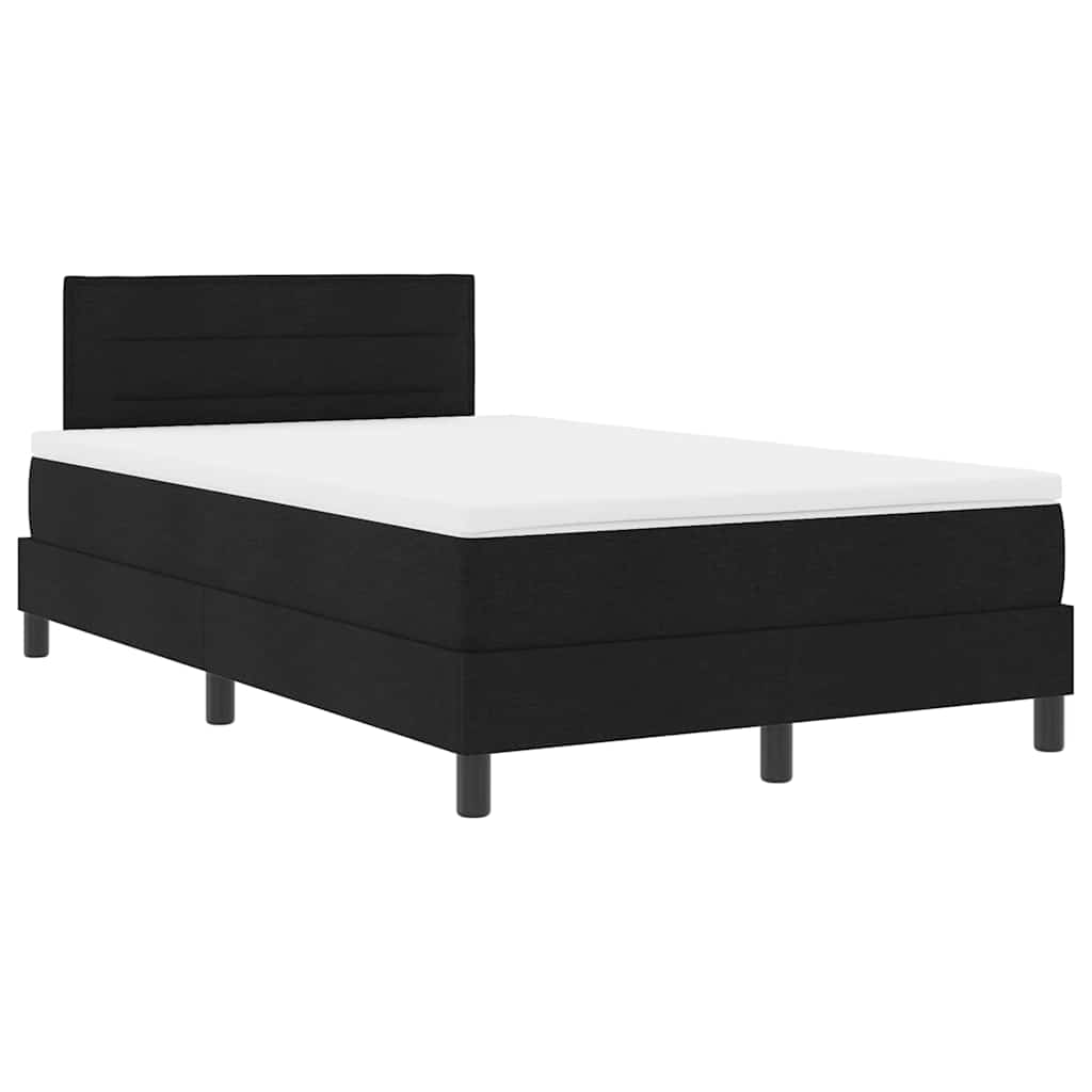 Boxspringbett mit Matratze Schwarz 120 x 200 cm Stoff