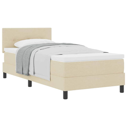 Boxspringbett mit Matratze mit Matratze Creme 80 x 200 cm Stoff