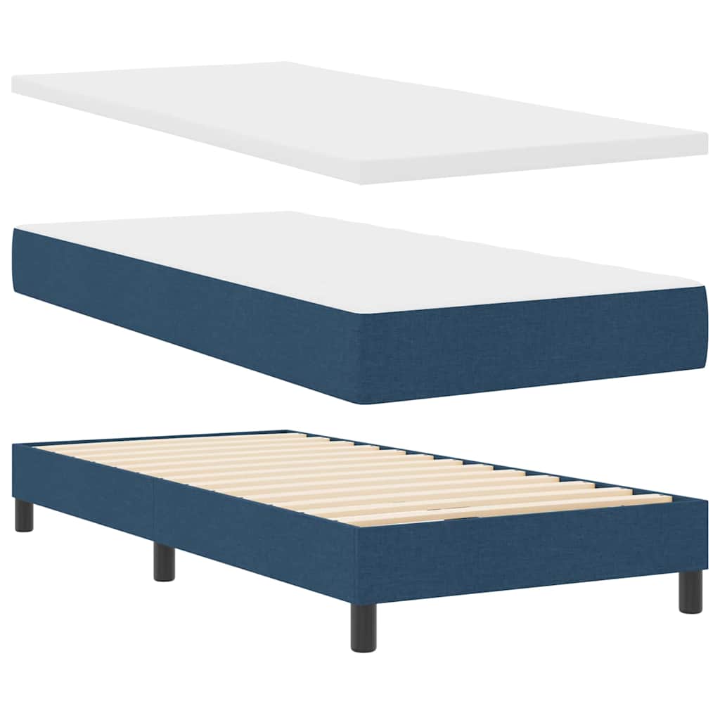 Boxspringbett mit Matratze Dunkelblau 80 x 200 cm Stoff