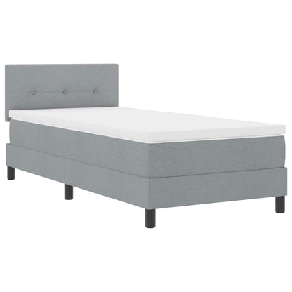 Boxspringbett mit Matratze Hellgrau 90 x 190 cm Stoff