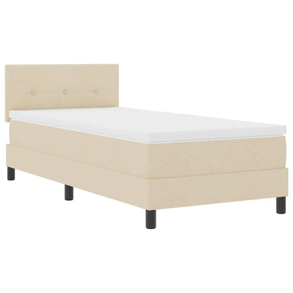 Boxspringbett mit Matratze mit Matratze Creme 90 x 190 cm Stoff