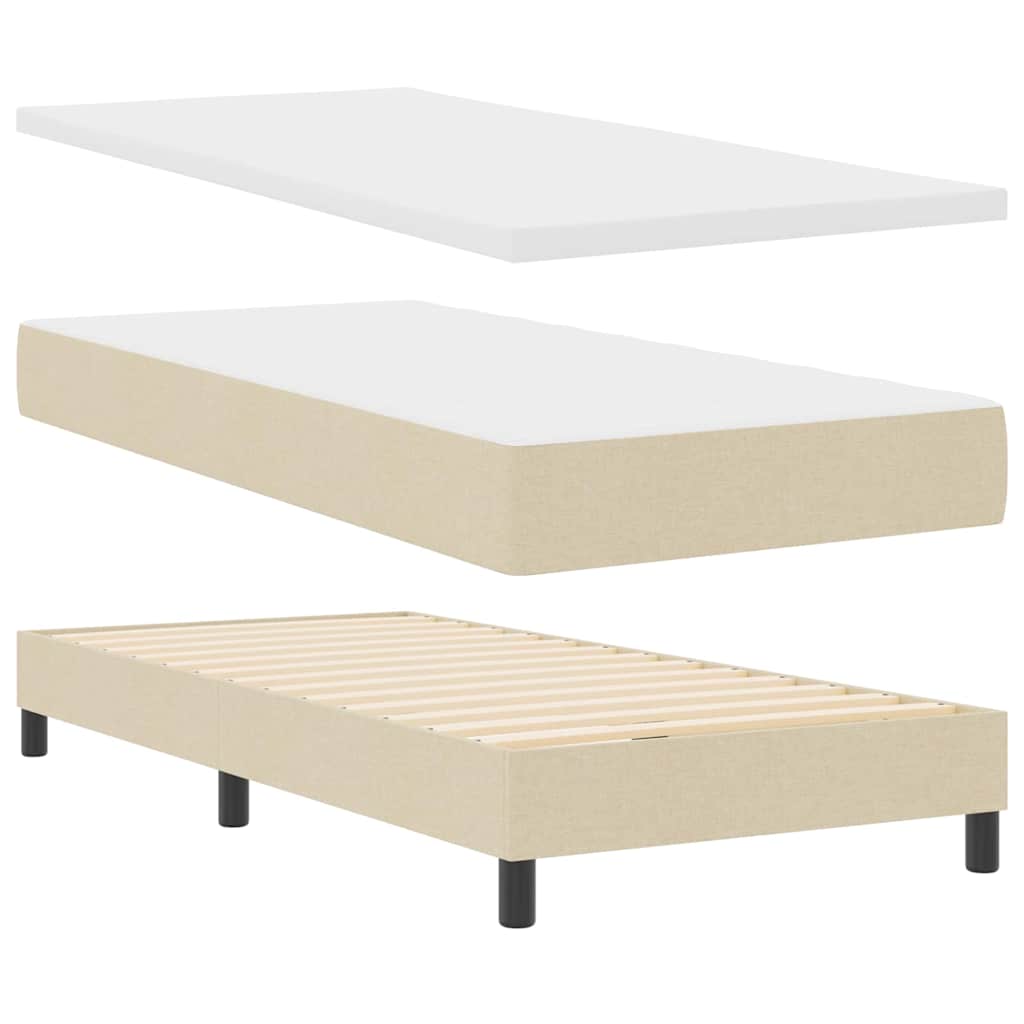 Boxspringbett mit Matratze mit Matratze Creme 90 x 190 cm Stoff