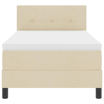 Boxspringbett mit Matratze mit Matratze Creme 90 x 190 cm Stoff