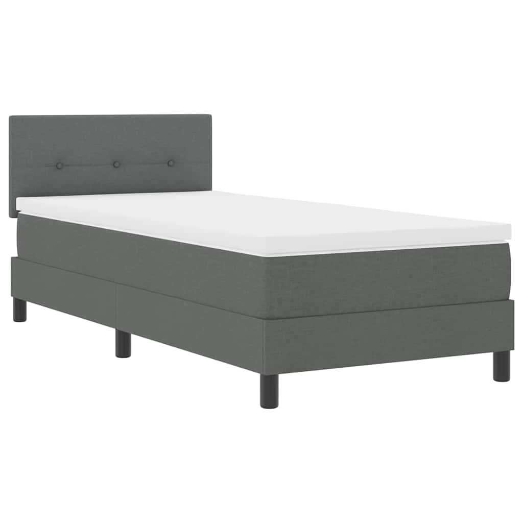 Boxspringbett mit Matratze Dunkelgrau 90 x 200 cm Stoff