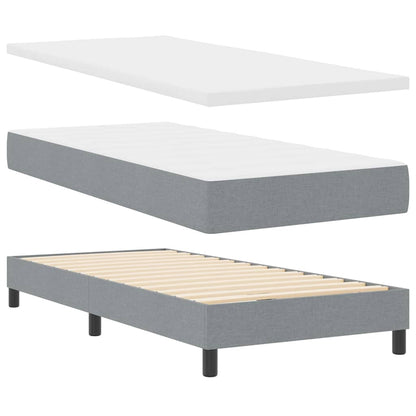 Boxspringbett mit Matratze Hellgrau 100 x 200 cm Stoff
