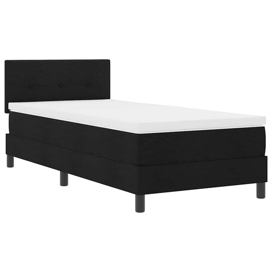 Boxspringbett mit Matratze Schwarz 100 x 200 cm Stoff