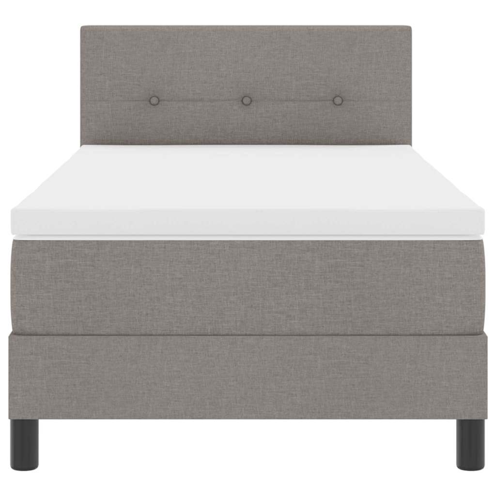Boxspringbett mit Matratze Taupe 100 x 200 cm Stoff